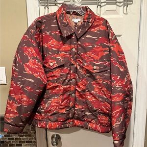 Good American Red and Brown Camouflage Jacket